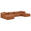 Meridian Furniture Cube Cognac Vegan Leather 6-Pc. U-Shaped Modular Sectional