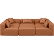 Meridian Furniture Cube Cognac Vegan Leather 6-Pc. U-Shaped Modular Sectional
