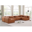 Meridian Furniture Cube Cognac Vegan Leather 6-Pc. U-Shaped Modular Sectional