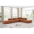 Meridian Furniture Cube Cognac Vegan Leather 6-Pc. L-Shaped Modular Sectional