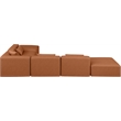 Meridian Furniture Cube Cognac Vegan Leather 6-Pc. L-Shaped Modular Sectional