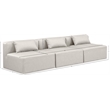 Meridian Furniture Cube Cream Vegan Leather 3-Pc. Modular Sofa