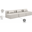 Meridian Furniture Cube Cream Vegan Leather 3-Pc. Modular Sofa
