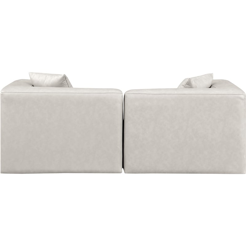 Meridian Furniture Cube Cream Vegan Leather 2-Pc. Modular Sofa