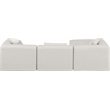 Meridian Furniture Cube Cream Vegan Leather 4-Pc. L-Shaped Modular Sectional