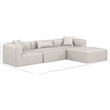 Meridian Furniture Cube Cream Vegan Leather 4-Pc. L-Shaped Modular Sectional