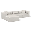 Meridian Furniture Cube Cream Vegan Leather 4-Pc. L-Shaped Modular Sectional