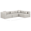 Meridian Furniture Cube Cream Vegan Leather 4-Pc. L-Shaped Modular Sectional