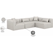 Meridian Furniture Cube Cream Vegan Leather 4-Pc. L-Shaped Modular Sectional