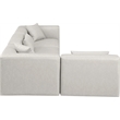 Meridian Furniture Cube Cream Vegan Leather 4-Pc. L-Shaped Modular Sectional