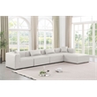 Meridian Furniture Cube Cream Vegan Leather 5-Pc. L-Shaped Modular Sectional