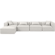 Meridian Furniture Cube Cream Vegan Leather 5-Pc. L-Shaped Modular Sectional