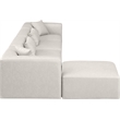 Meridian Furniture Cube Cream Vegan Leather 5-Pc. L-Shaped Modular Sectional