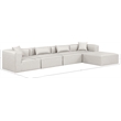 Meridian Furniture Cube Cream Vegan Leather 5-Pc. L-Shaped Modular Sectional