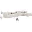 Meridian Furniture Cube Cream Vegan Leather 5-Pc. L-Shaped Modular Sectional