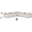 Meridian Furniture Cube Cream Vegan Leather 5-Pc. L-Shaped Modular Sectional