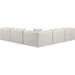Meridian Furniture Cube Cream Vegan Leather 5-Pc. L-Shaped Modular Sectional