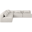 Meridian Furniture Cube Cream Vegan Leather 5-Pc. L-Shaped Modular Sectional