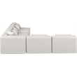 Meridian Furniture Cube Cream Vegan Leather 5-Pc. L-Shaped Modular Sectional