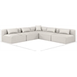 Meridian Furniture Cube Cream Vegan Leather 5-Pc. L-Shaped Modular Sectional
