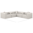 Meridian Furniture Cube Cream Vegan Leather 5-Pc. L-Shaped Modular Sectional