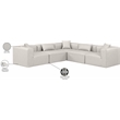 Meridian Furniture Cube Cream Vegan Leather 5-Pc. L-Shaped Modular Sectional