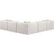 Meridian Furniture Cube Cream Vegan Leather 5-Pc. L-Shaped Modular Sectional