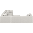 Meridian Furniture Cube Cream Vegan Leather 5-Pc. L-Shaped Modular Sectional