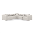 Meridian Furniture Cube Cream Vegan Leather 5-Pc. L-Shaped Modular Sectional