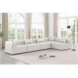 Meridian Furniture Cube Cream Vegan Leather 5-Pc. L-Shaped Modular Sectional