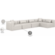 Meridian Furniture Cube Cream Vegan Leather 5-Pc. L-Shaped Modular Sectional