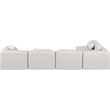Meridian Furniture Cube Cream Vegan Leather 5-Pc. L-Shaped Modular Sectional