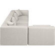 Meridian Furniture Cube Cream Vegan Leather 5-Pc. L-Shaped Modular Sectional