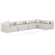 Meridian Furniture Cube Cream Vegan Leather 5-Pc. L-Shaped Modular Sectional
