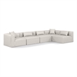 Meridian Furniture Cube Cream Vegan Leather 5-Pc. L-Shaped Modular Sectional