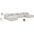 Meridian Furniture Cube Cream Vegan Leather 6-Pc. U-Shaped Modular Sectional