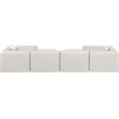 Meridian Furniture Cube Cream Vegan Leather 6-Pc. U-Shaped Modular Sectional