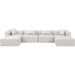 Meridian Furniture Cube Cream Vegan Leather 6-Pc. U-Shaped Modular Sectional