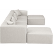 Meridian Furniture Cube Cream Vegan Leather 6-Pc. U-Shaped Modular Sectional