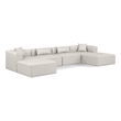 Meridian Furniture Cube Cream Vegan Leather 6-Pc. U-Shaped Modular Sectional