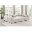 Meridian Furniture Cube Cream Vegan Leather 6-Pc. U-Shaped Modular Sectional