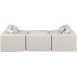 Meridian Furniture Cube Cream Vegan Leather 6-Pc. U-Shaped Modular Sectional