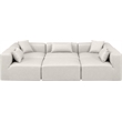 Meridian Furniture Cube Cream Vegan Leather 6-Pc. U-Shaped Modular Sectional
