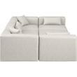Meridian Furniture Cube Cream Vegan Leather 6-Pc. U-Shaped Modular Sectional
