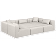 Meridian Furniture Cube Cream Vegan Leather 6-Pc. U-Shaped Modular Sectional