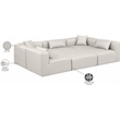 Meridian Furniture Cube Cream Vegan Leather 6-Pc. U-Shaped Modular Sectional