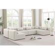 Meridian Furniture Cube Cream Vegan Leather 6-Pc. U-Shaped Modular Sectional