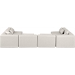 Meridian Furniture Cube Cream Vegan Leather 6-Pc. U-Shaped Modular Sectional
