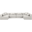 Meridian Furniture Cube Cream Vegan Leather 6-Pc. U-Shaped Modular Sectional