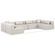 Meridian Furniture Cube Cream Vegan Leather 6-Pc. U-Shaped Modular Sectional